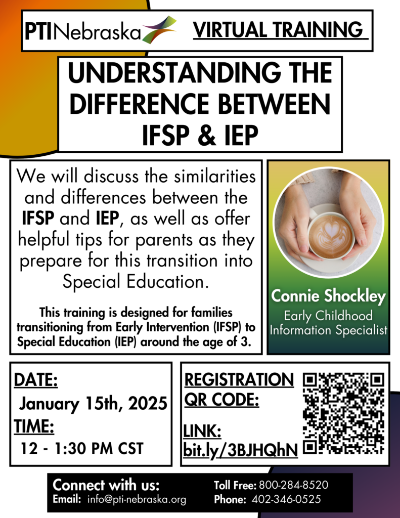 Virtual Training: Understanding the Differences Between IFSP and IEP @ Virtual Zoom Training